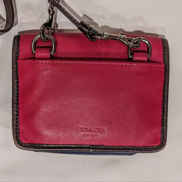 Coach Bags Hot Pink And Purple Tiny Leather Coach Cross Body Purse Poshmark
